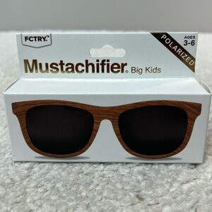 FCTRY “Mustachifier" Woody Polarized Big Kids Sunglasses